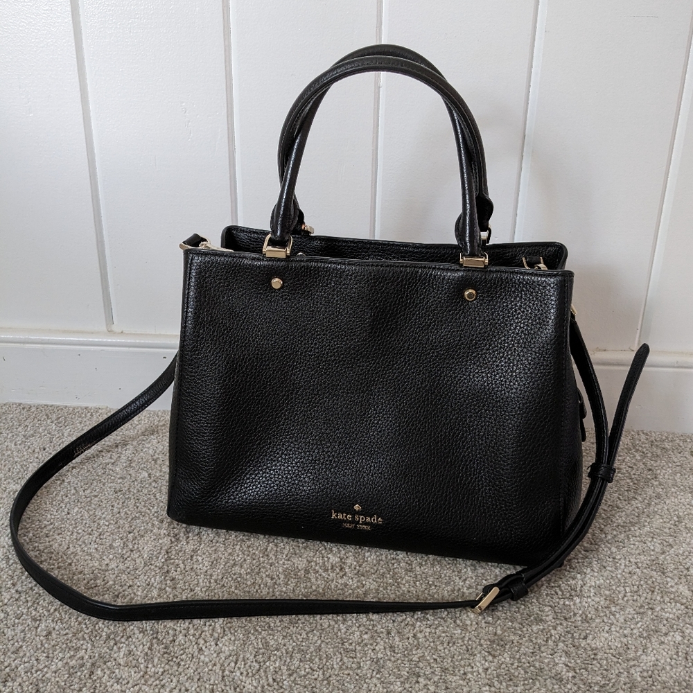 Kate Spade black Leila Medium Triple Compartment Sachel